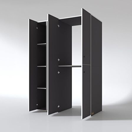 Kenzlife çamaşır-kurutma makinesi dolabı kapaklı yaromira sol gri 180*120*60 banyo arkalıksız