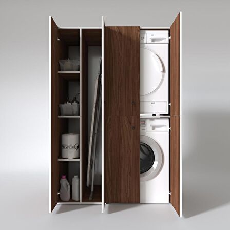 Kenzlife çamaşır-kurutma makinesi dolabı kapaklı yaromira sol cvz 180*120*60 banyo arkalıksız