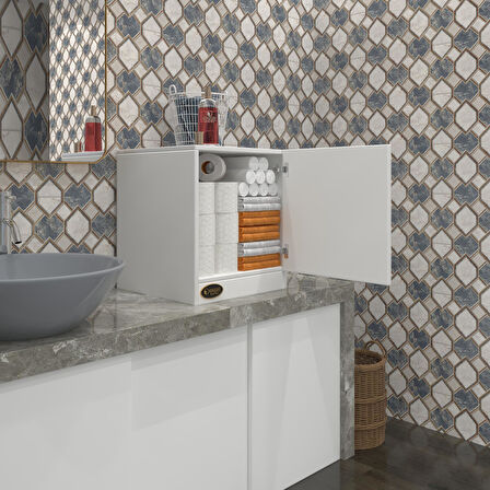 Kenzlife kapaklı mutfak dolabı melek39 byz 039x039x39 banyo ofis komodin (m)