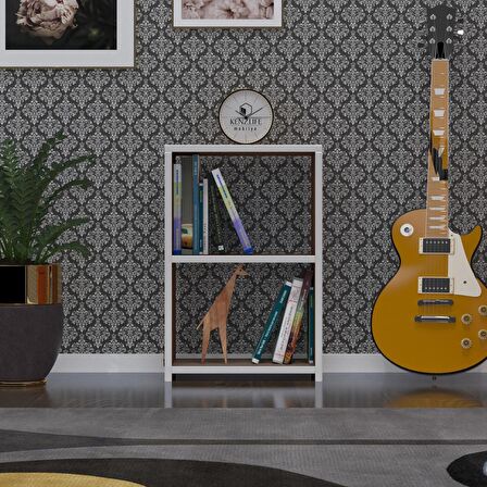 Kenzlife kitaplık süper ga 060*40*19 cvz 2 katlı tek bölme ofis mutfak banyo dolabı arkalıksız