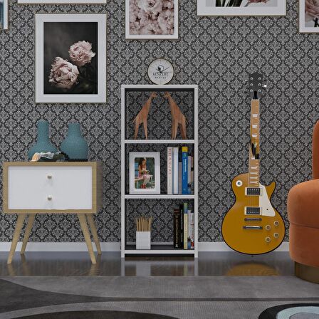 Kenzlife kitaplık süper ga 090*40*19 gri 3 katlı tek bölme ofis mutfak banyo dolabı arkalıksız