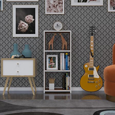 Kenzlife kitaplık süper ga 090*40*19 cvz 3 katlı tek bölme ofis mutfak banyo dolabı arkalıksız