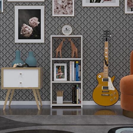 Kenzlife kitaplık süper ga 090*40*19 crd 3 katlı tek bölme ofis mutfak banyo dolabı arkalıksız