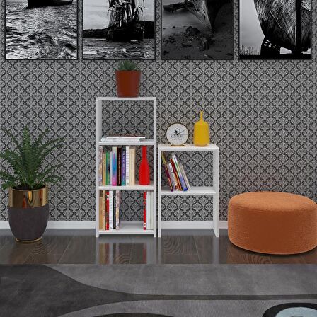 Kenzlife kitaplık süper ga 150*40*19 byz 5 katlı tek bölme çift bölme opsiyonlu ofis mutfak banyo dolabı arkalıksız