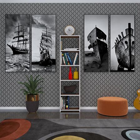 Kenzlife kitaplık süper ga 150*40*19 cvz 5 katlı tek bölme çift bölme opsiyonlu ofis mutfak banyo dolabı arkalıksız