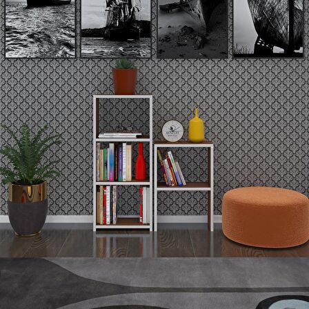 Kenzlife kitaplık süper ga 150*40*19 cvz 5 katlı tek bölme çift bölme opsiyonlu ofis mutfak banyo dolabı arkalıksız