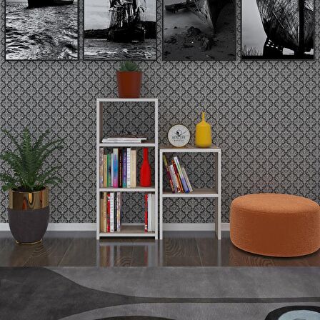 Kenzlife kitaplık süper ga 150*40*19 crd 5 katlı tek bölme çift bölme opsiyonlu ofis mutfak banyo dolabı arkalıksız