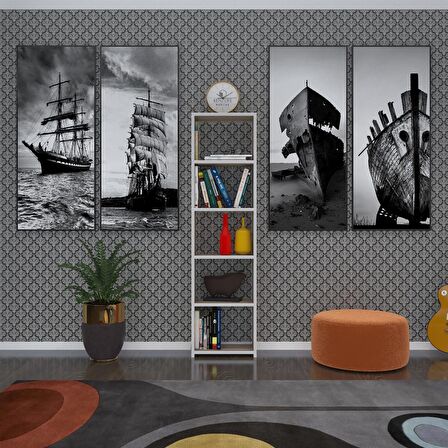 Kenzlife kitaplık süper ga 150*40*19 crd 5 katlı tek bölme çift bölme opsiyonlu ofis mutfak banyo dolabı arkalıksız