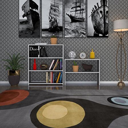 Kenzlife kitaplık süper ga 150*80*19 gri 5 katlı tek bölme çift bölme opsiyonlu ofis mutfak banyo dolabı arkalıksız