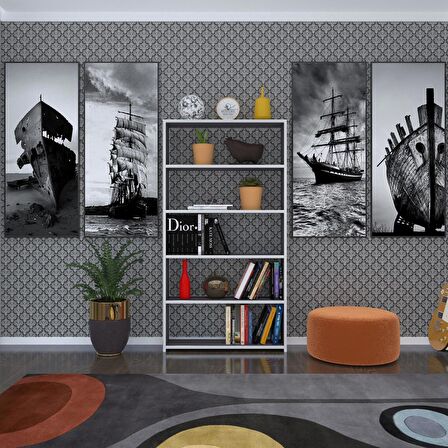 Kenzlife kitaplık süper ga 150*80*19 gri 5 katlı tek bölme çift bölme opsiyonlu ofis mutfak banyo dolabı arkalıksız