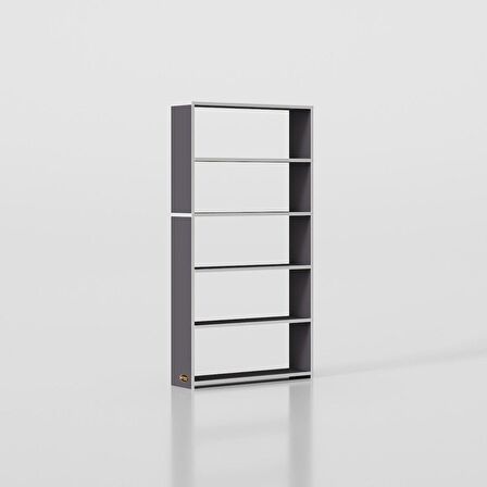 Kenzlife kitaplık süper ga 150*80*19 gri 5 katlı tek bölme çift bölme opsiyonlu ofis mutfak banyo dolabı arkalıksız