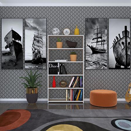 Kenzlife kitaplık süper ga 150*80*19 crd 5 katlı tek bölme çift bölme opsiyonlu ofis mutfak banyo dolabı arkalıksız