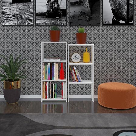 Kenzlife kitaplık süper ga 180*40*19 byz 6 katlı tek bölme çift bölme opsiyonlu ofis mutfak banyo dolabı arkalıksız