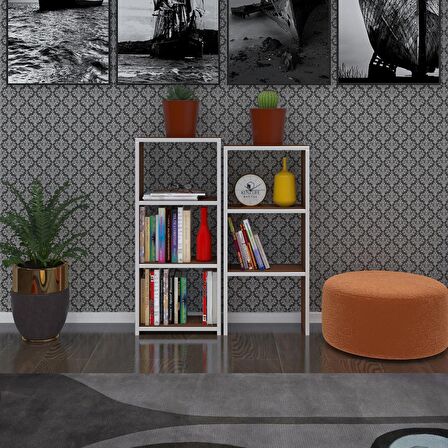 Kenzlife kitaplık süper ga 180*40*19 cvz 6 katlı tek bölme çift bölme opsiyonlu ofis mutfak banyo dolabı arkalıksız