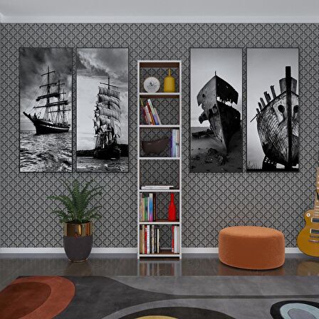 Kenzlife kitaplık süper ga 180*40*19 cvz 6 katlı tek bölme çift bölme opsiyonlu ofis mutfak banyo dolabı arkalıksız