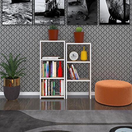 Kenzlife kitaplık süper ga 180*40*19 crd 6 katlı tek bölme çift bölme opsiyonlu ofis mutfak banyo dolabı arkalıksız