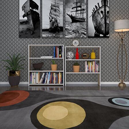 Kenzlife kitaplık süper ga 180*80*19 crd 6 katlı tek bölme çift bölme opsiyonlu ofis mutfak banyo dolabı arkalıksız