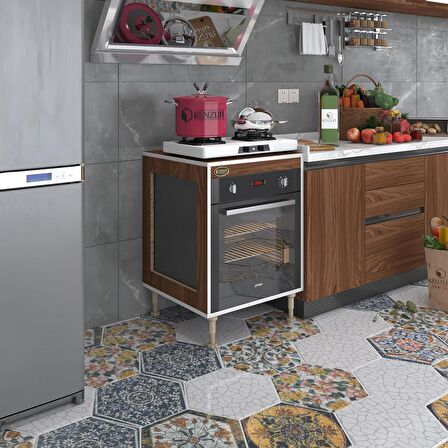 Kenzlife ankastre modülü kabini esena mono3 cvz 89-81*60*56 fırın ocak dolabı ayarlı ayaklı üstü kapalı 