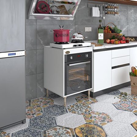 Kenzlife ankastre modülü kabini pança tantra byz 89-81*60*56 fırın ocak dolabı ayarlı ayaklı üstü kapalı 