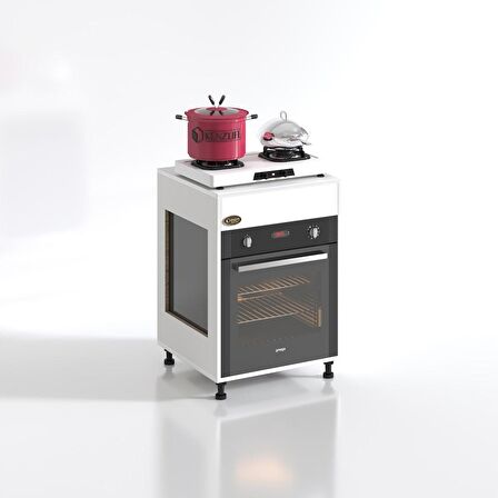 Kenzlife ankastre modülü kabini tilkowski3 byz 85*60*56 fırın ocak dolabı ayarlı ayaklı üstü kapalı 