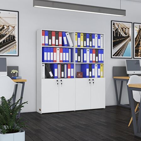 Kenzlife klasör dolabı kilitli ılgar byz 175*160*30 klasörlük kitaplık ofis arkalıksız
