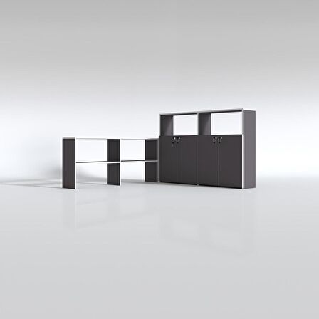 Kenzlife klasör dolabı kilitli ılgar gri 175*160*30 klasörlük kitaplık ofis arkalıksız