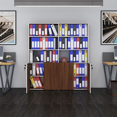 Kenzlife klasör dolabı kilitli ılgar cvz 175*160*30 klasörlük kitaplık ofis arkalıksız