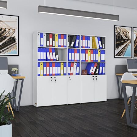 Kenzlife klasör dolabı kilitli gökbörü byz 175*200*30 klasörlük kitaplık ofis arkalıksız