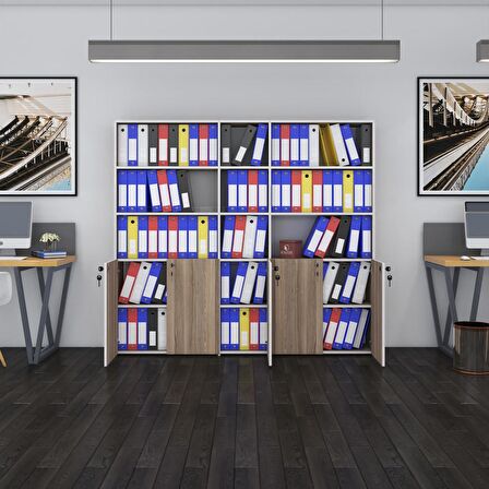 Kenzlife klasör dolabı kilitli gökbörü crd 175*200*30 klasörlük kitaplık ofis arkalıksız