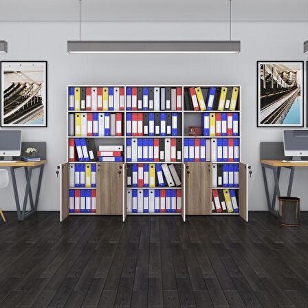 Kenzlife klasör dolabı kilitli kutalmış crd 175*240*30 klasörlük kitaplık ofis arkalıksız