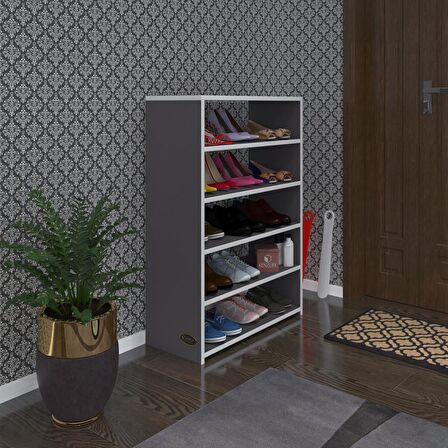 Kenzlife ayakkabılık goya gri 100*70*30 arkalıksız ayakkabı ofis dolabı