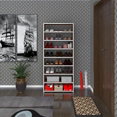 Kenzlife ayakkabılık goya cvz 160*70*30 arkalıksız ayakkabı ofis dolabı iki bölme