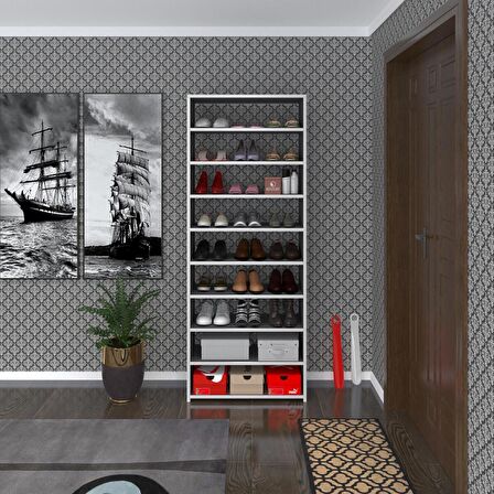 Kenzlife ayakkabılık goya gri 180*70*30 arkalıksız ayakkabı ofis dolabı iki bölme