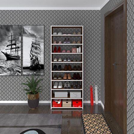 Kenzlife ayakkabılık goya cvz 180*70*30 arkalıksız ayakkabı ofis dolabı iki bölme