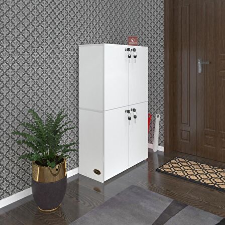 Kenzlife ayakkabılık ayakkabı dolabı kilitli gutan byz 120*70*32 kapaklı ofis dolabı iki bölme
