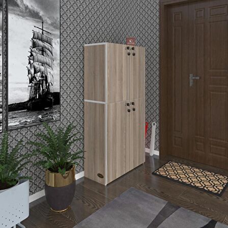Kenzlife ayakkabılık ayakkabı dolabı kilitli gutan crd 140*70*32 kapaklı ofis dolabı iki bölme
