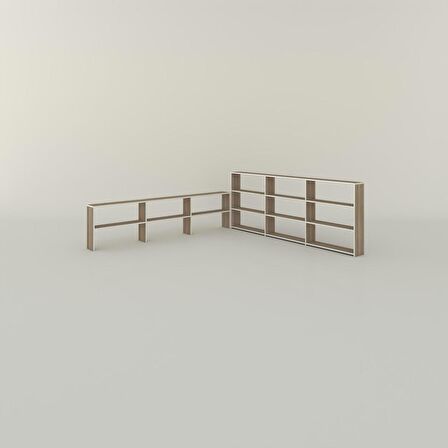 Kenzlife kitaplık süper ga 150*240*19 crd 5 katlı 3 bölme çift bölme opsiyonlu ofis mutfak banyo dolabı arkalıksız
