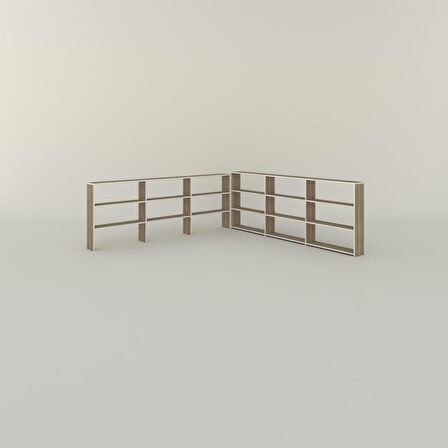 Kenzlife kitaplık süper ga 180*240*19 crd 6 katlı 3 bölme çift bölme opsiyonlu ofis mutfak banyo dolabı arkalıksız