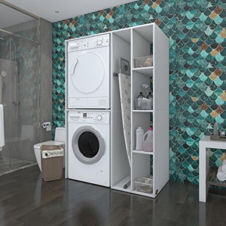 Kenzlife çamaşır-kurutma makinesi dolabı alyushamdf byz 180*120*60 % 100 mdf full mdf banyo kapaksız arkalıksız