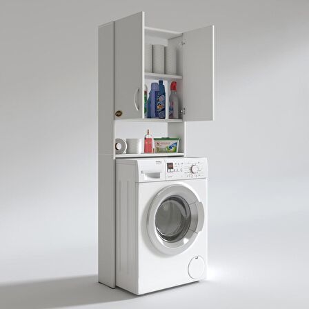 Kenzlife çamaşır makinesi dolabı veronikamdf byz 180*066*20 % 100 mdf full mdf banyo çift kapaklı arkalıksız