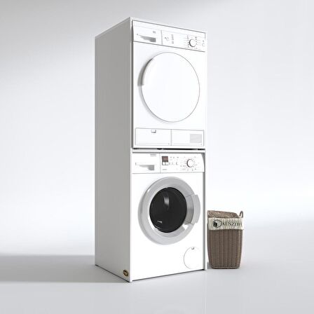 Kenzlife çamaşır-kurutma makinesi dolabı evgeniyamdf byz 180*70*60 % 100 mdf full mdf banyo çift katlı kapaksız arkalıksız