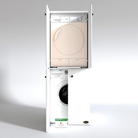 Kenzlife çamaşır-kurutma makinesi dolabı kapaklı jelenamdf byz 180*70*60 % 100 mdf full mdf banyo çift katlı arkalıksız