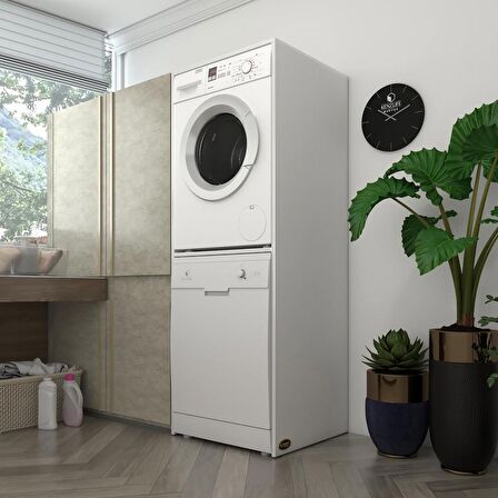 Kenzlife çamaşır-bulaşık makinesi dolabı katinkamdf byz 180*70*60 % 100 mdf full mdf banyo çift katlı kapaksız arkalıksız