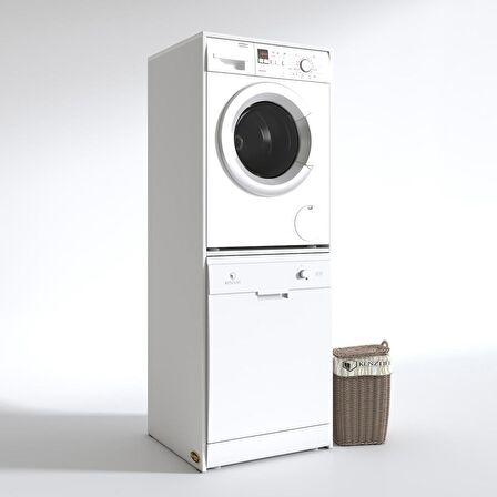 Kenzlife çamaşır-bulaşık makinesi dolabı katinkamdf byz 180*70*60 % 100 mdf full mdf banyo çift katlı kapaksız arkalıksız