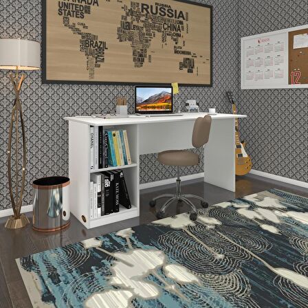 Kenzlife ofis masası miyamoto byz sol 75*170*60 raflı dolap bilgisayar çalışma masası