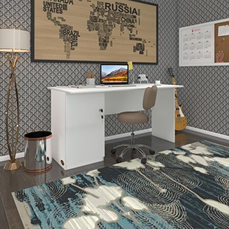 Kenzlife ofis masası miyamoto byz sol 75*110*60 kilitli kapaklı dolap bilgisayar çalışma masası