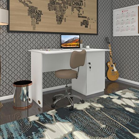 Kenzlife ofis masası miyamoto byz sağ 75*110*60 kilitli kapaklı dolap bilgisayar çalışma masası