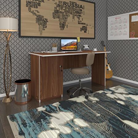 Kenzlife ofis masası miyamoto cvz sol 75*150*80 kilitli kapaklı dolap bilgisayar çalışma masası