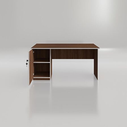 Kenzlife ofis masası miyamoto cvz sol 75*150*80 kilitli kapaklı dolap bilgisayar çalışma masası