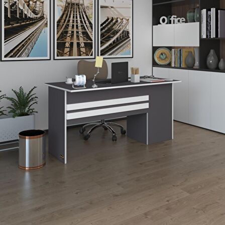 Kenzlife ofis masası kamikaze gri sol 75*120*60 raflı dolap şeritli bilgisayar çalışma masası